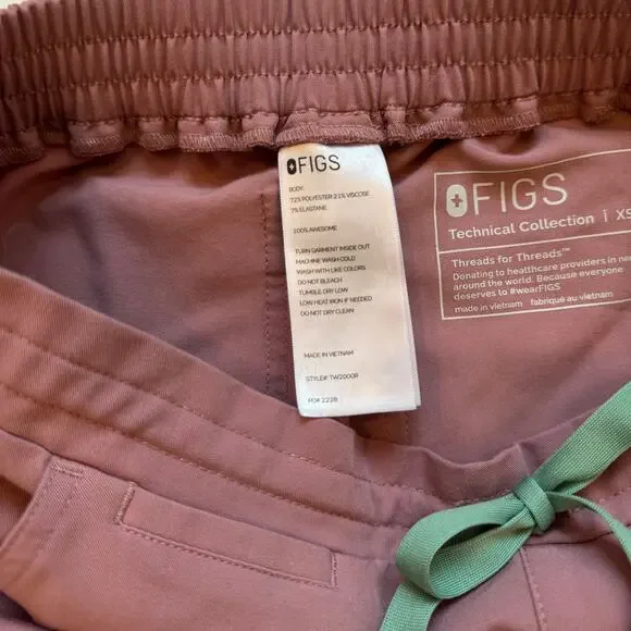 FIGS Yola Skinny Scrub Pants Mineral Mauve Pink Women's XS Rare Retired PO 2228 - Picture 8 of 15
